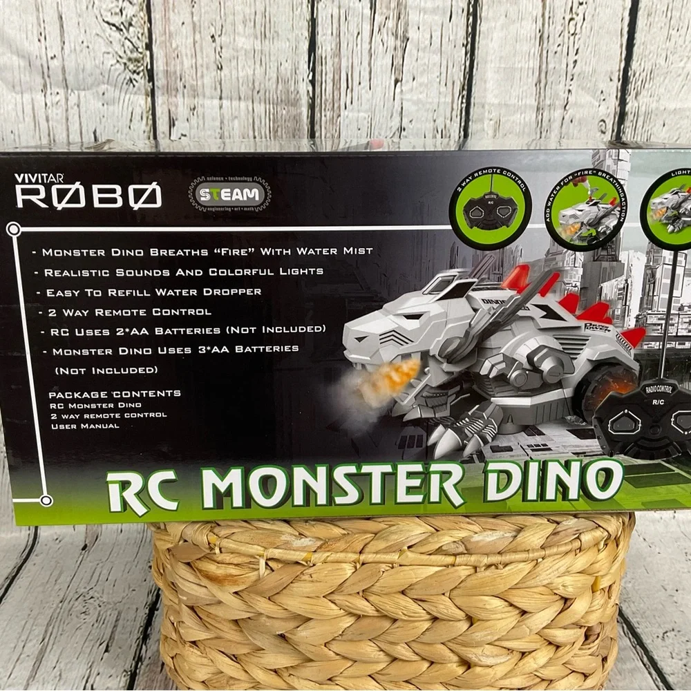Vivitar Robo RC Monster Dino Fire Breathing Remote Control Dinosaur New